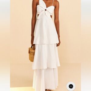NWT FARM Rio Off-White Flower Maxi Dress, Sz M